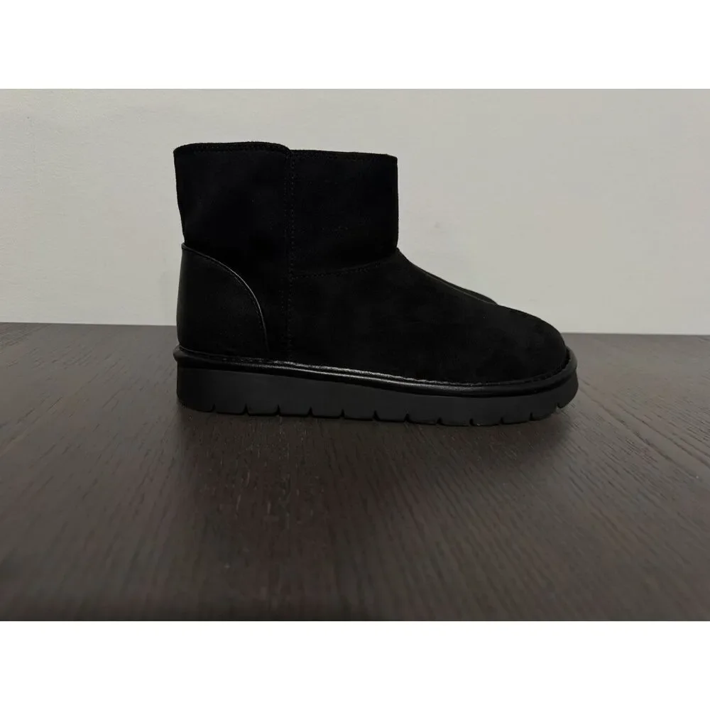 Girls Honor Faux Suede Style Boots - Cat &‎ Jack NEW Warm Winter Black 3